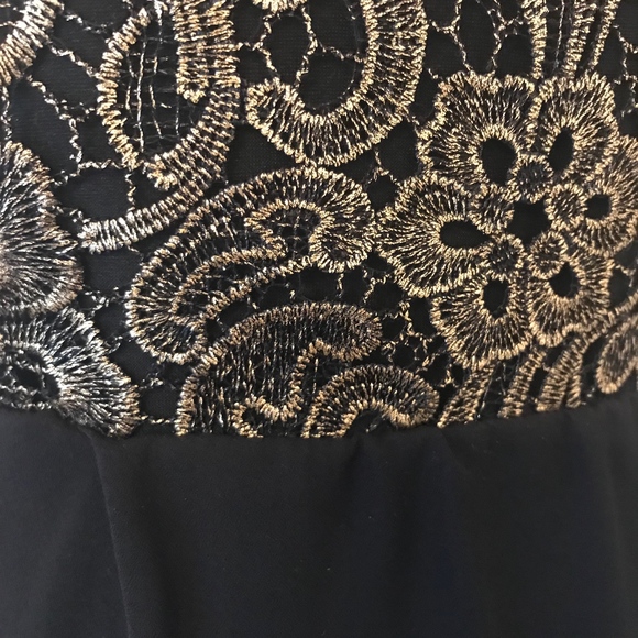 Nordstrom Black and Gold Brocade High Low Dress - Picture 2 of 5